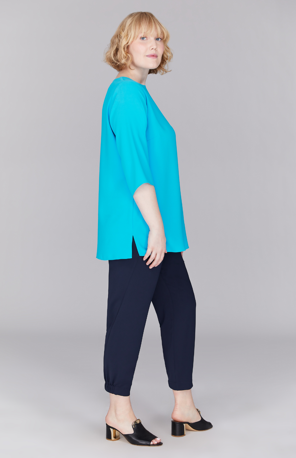 Lustrous Crepe 3/4 Sleeve Blouse