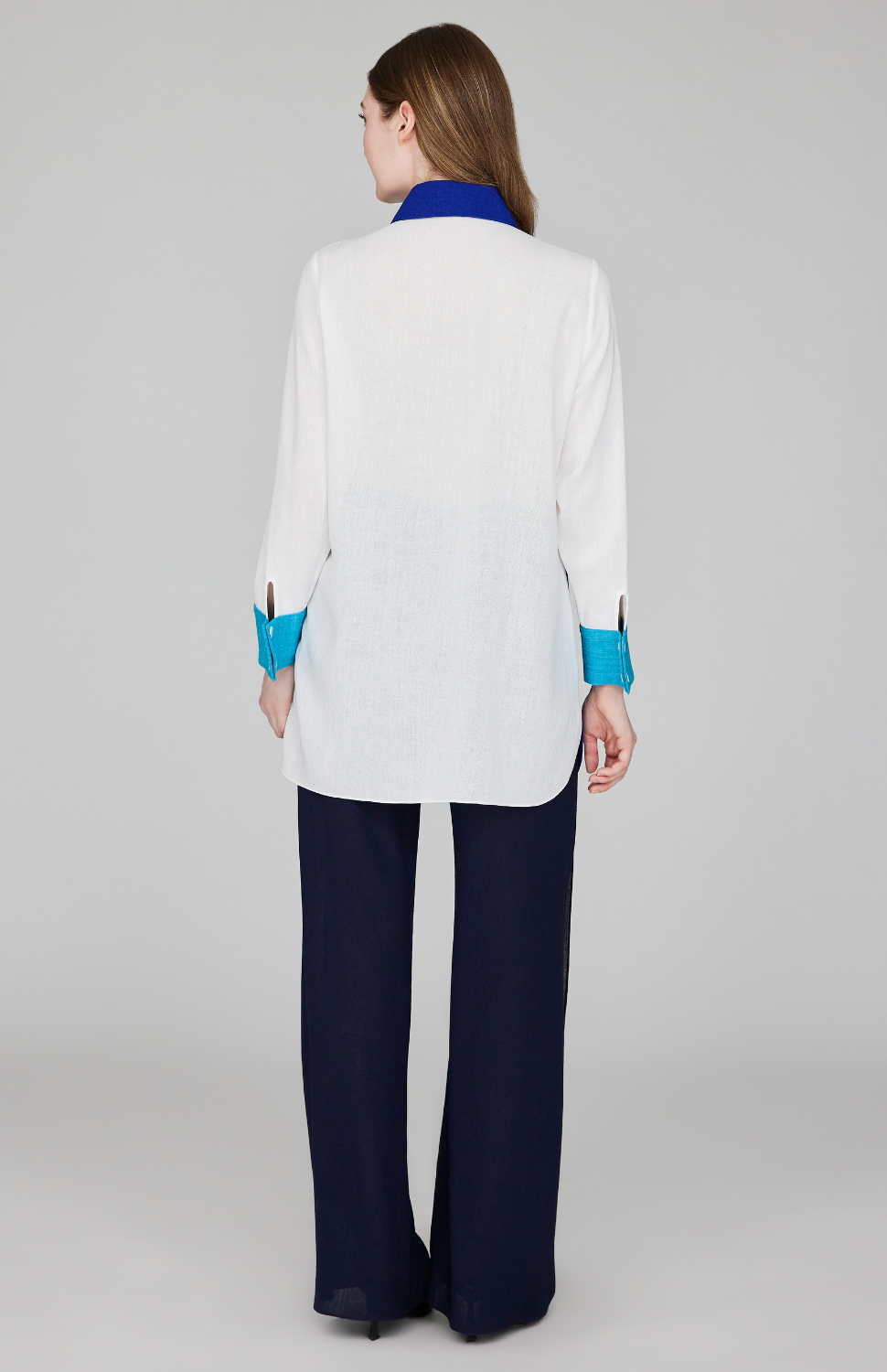 Microlinen Oversized Color Block Shirt