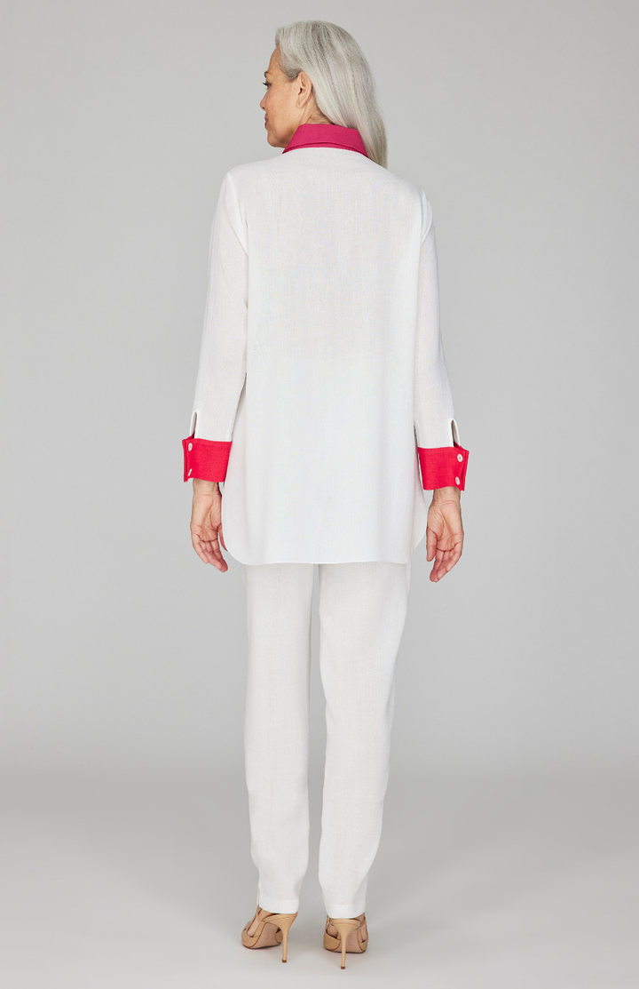 Microlinen Oversized Color Block Shirt