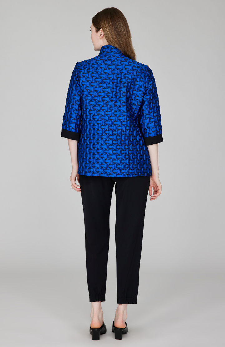 Textured Interlock Jacquard High Neck Shirt