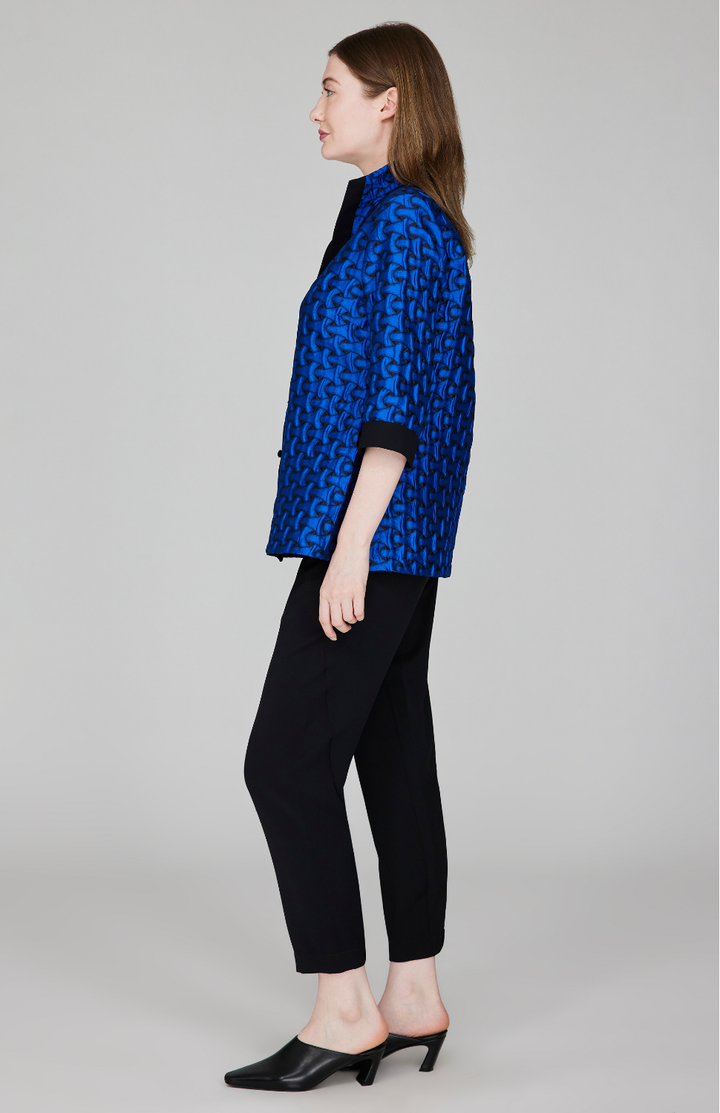 Textured Interlock Jacquard High Neck Shirt