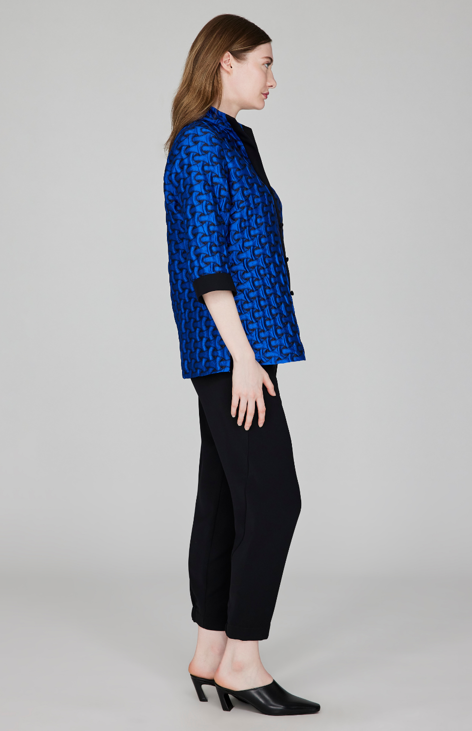 Textured Interlock Jacquard High Neck Shirt