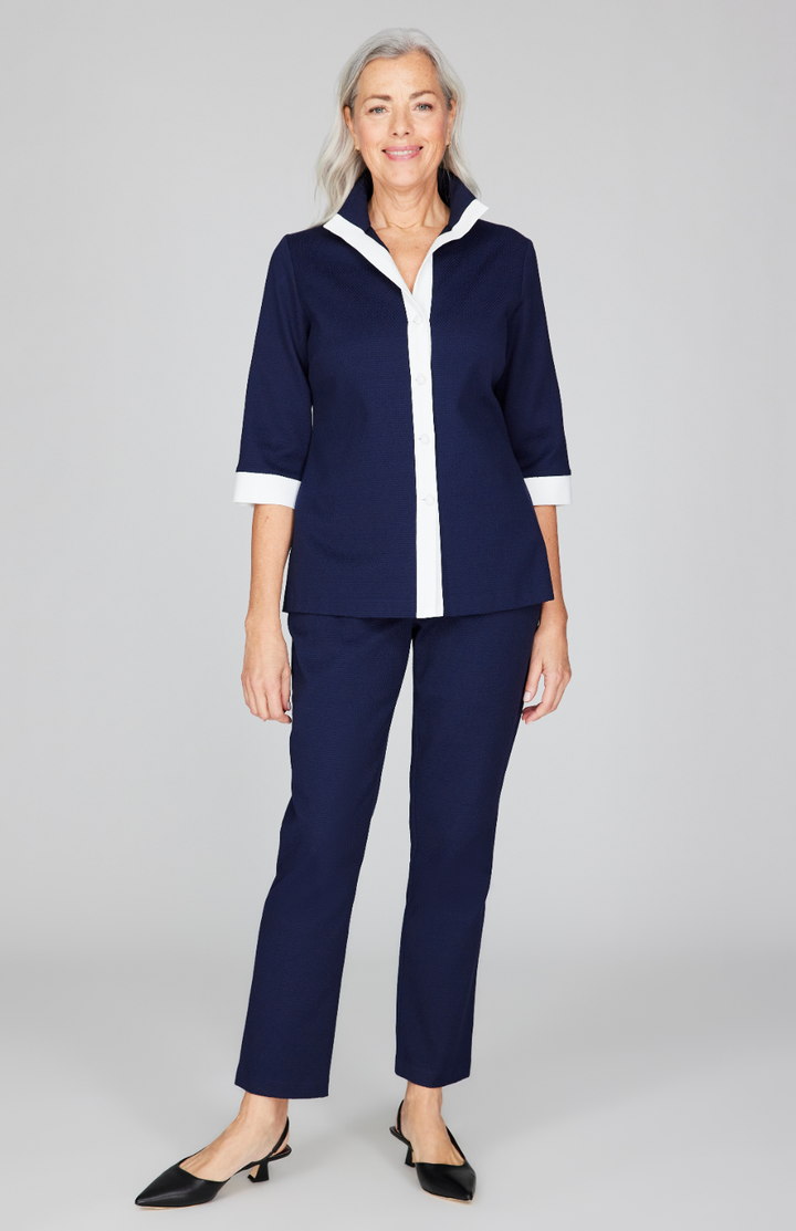 Pique Narrow Crop Pant w/ Pockets