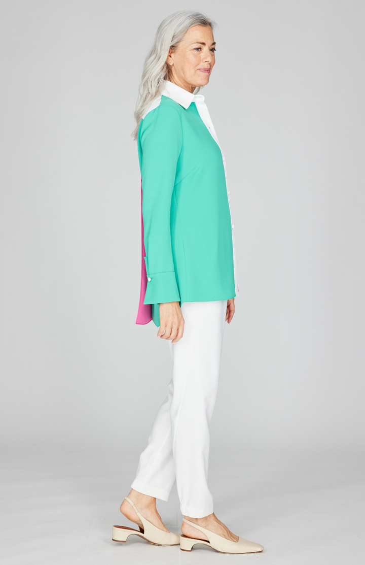 Fabienne is 5'9" and wearing Tulip in size XS.