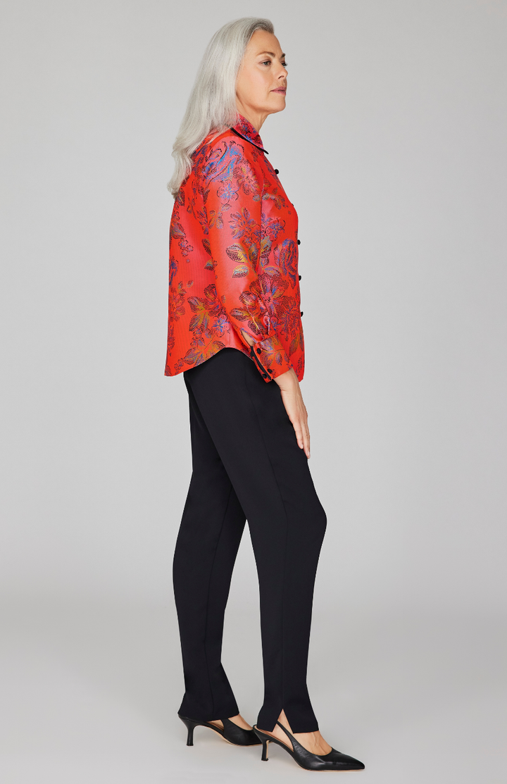 Impressionist Bloom Jacquard Collared Tailored Shirt