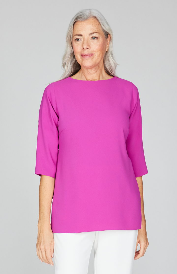 Lustrous Crepe 3/4 Sleeve Blouse