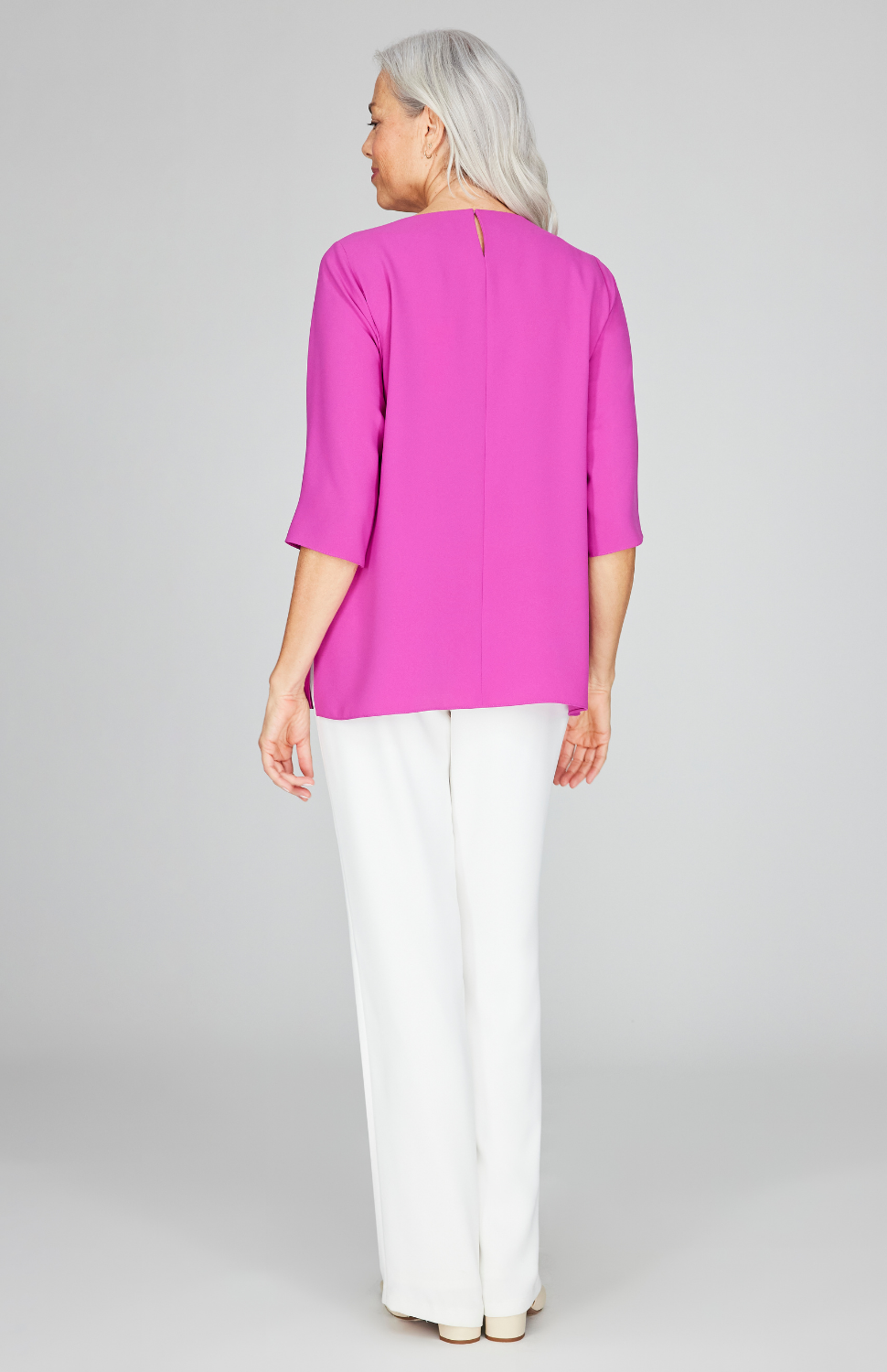 Lustrous Crepe 3/4 Sleeve Blouse