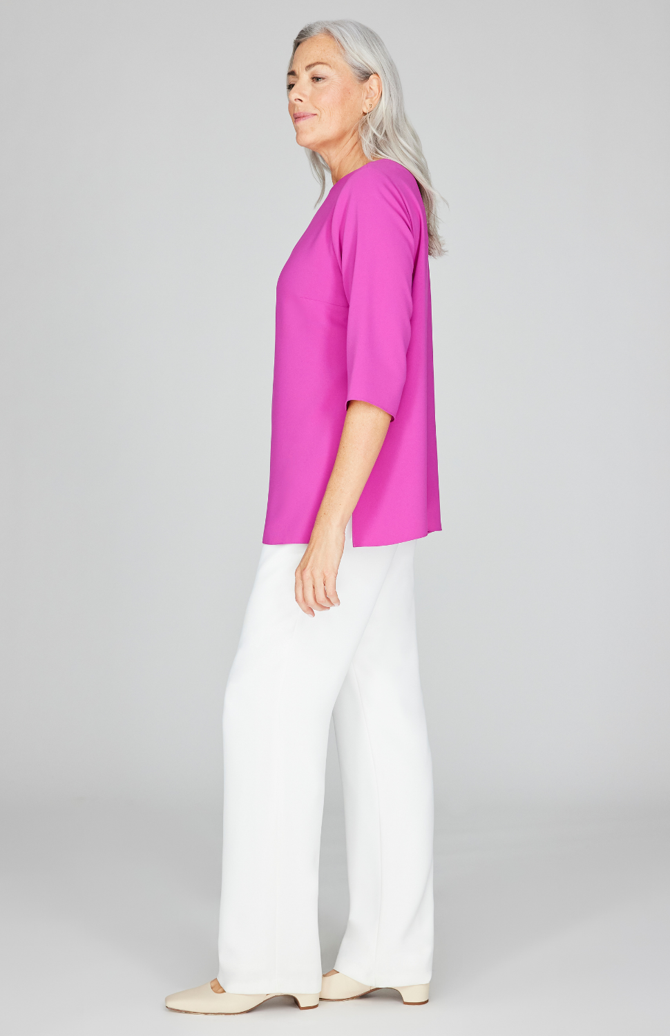 Lustrous Crepe 3/4 Sleeve Blouse
