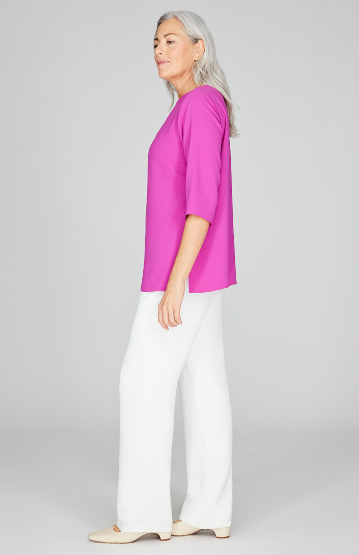 Lustrous Crepe 3/4 Sleeve Blouse