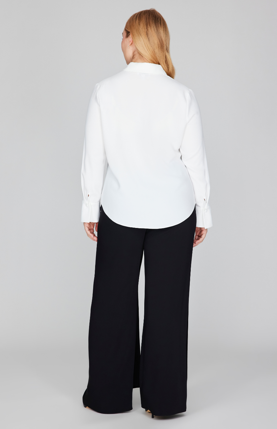 Lustrous Crepe Tailored Button Down Shirt