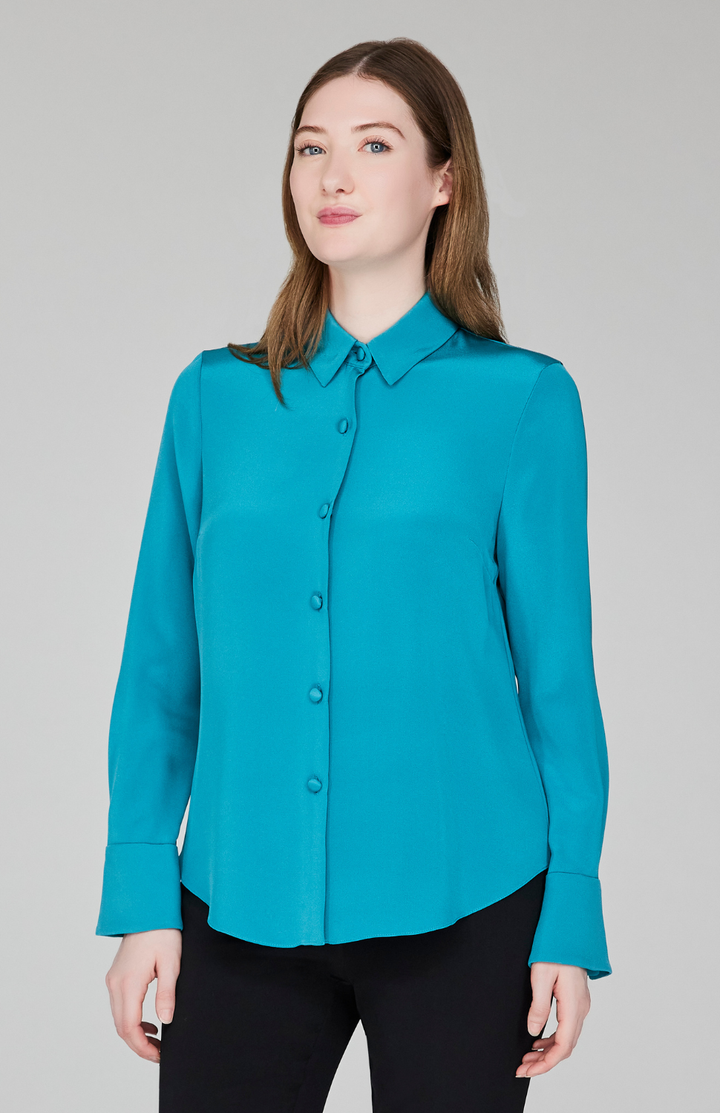 Silk Collared Tailored Shirt