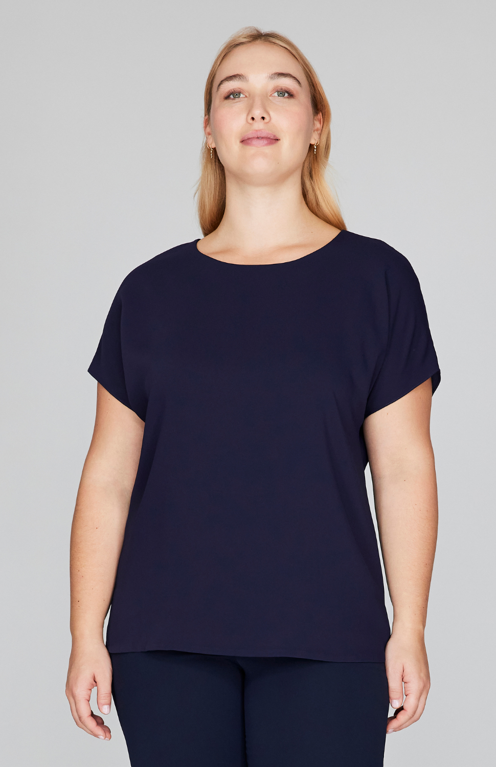 Lustrous Crepe Dolman Sleeve Blouse