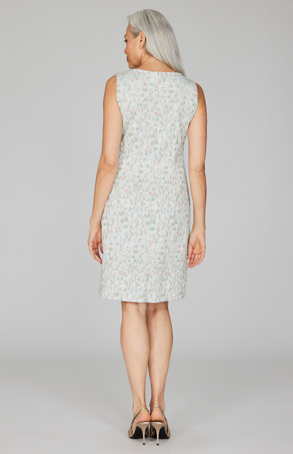 Expressionist Stretch Jacquard Sleeveless Sheath Dress