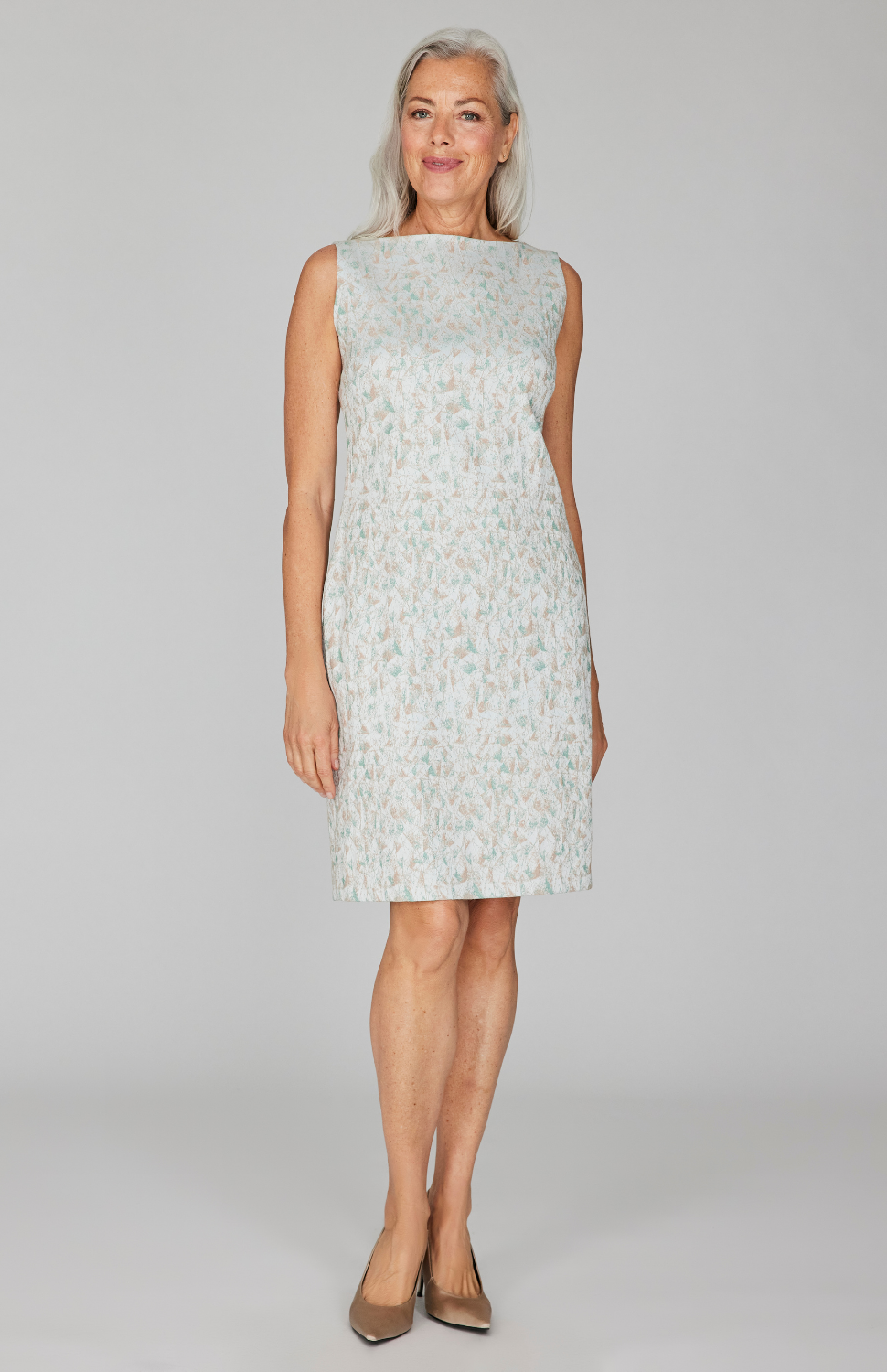 Expressionist Stretch Jacquard Sleeveless Sheath Dress