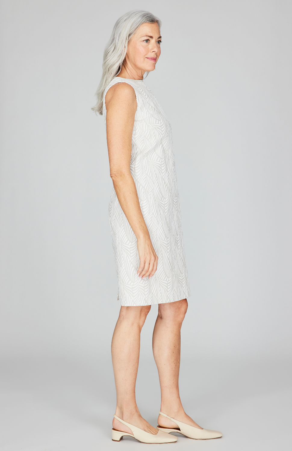 Tonal Botanic Stretch Jacquard Sleeveless Sheath Dress w/ Bias