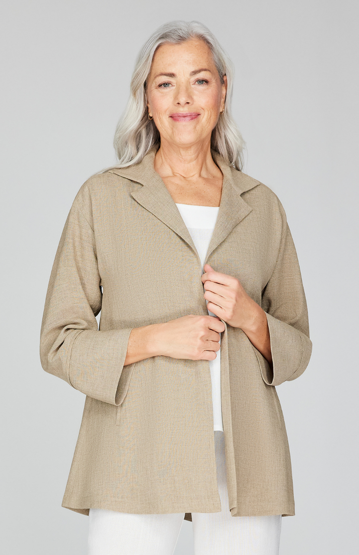 Microlinen Open A-Line Jacket