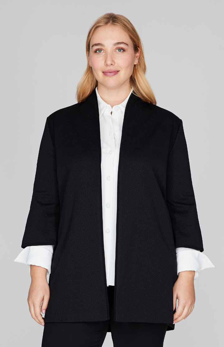 Pique High Neck Jacket w/ Bias