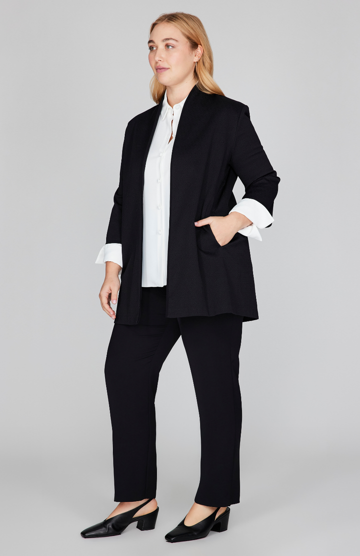 Pique High Neck Jacket w/ Bias