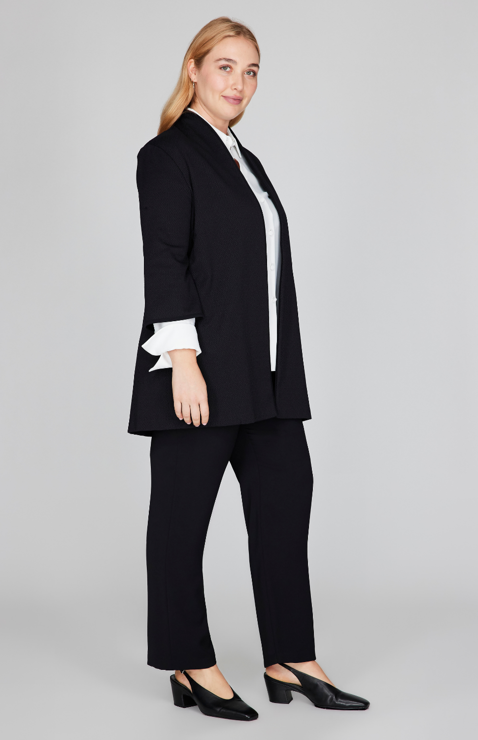 Pique High Neck Jacket w/ Bias