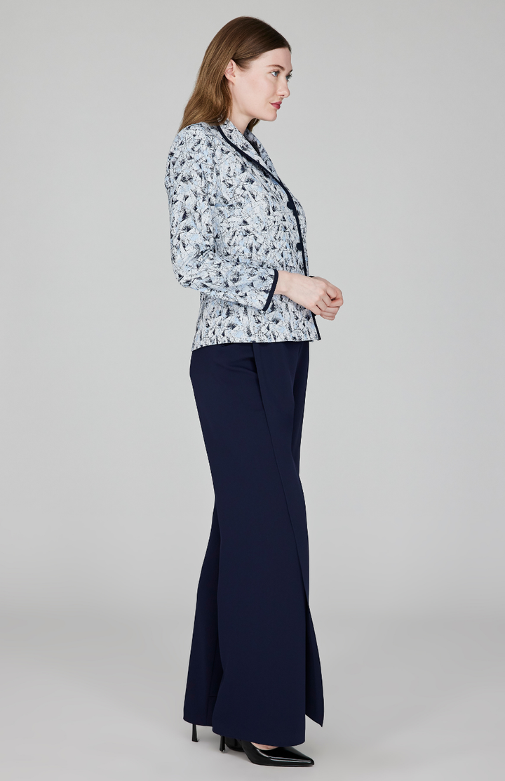 Expressionist Stretch Jacquard Wing Collar Jacket