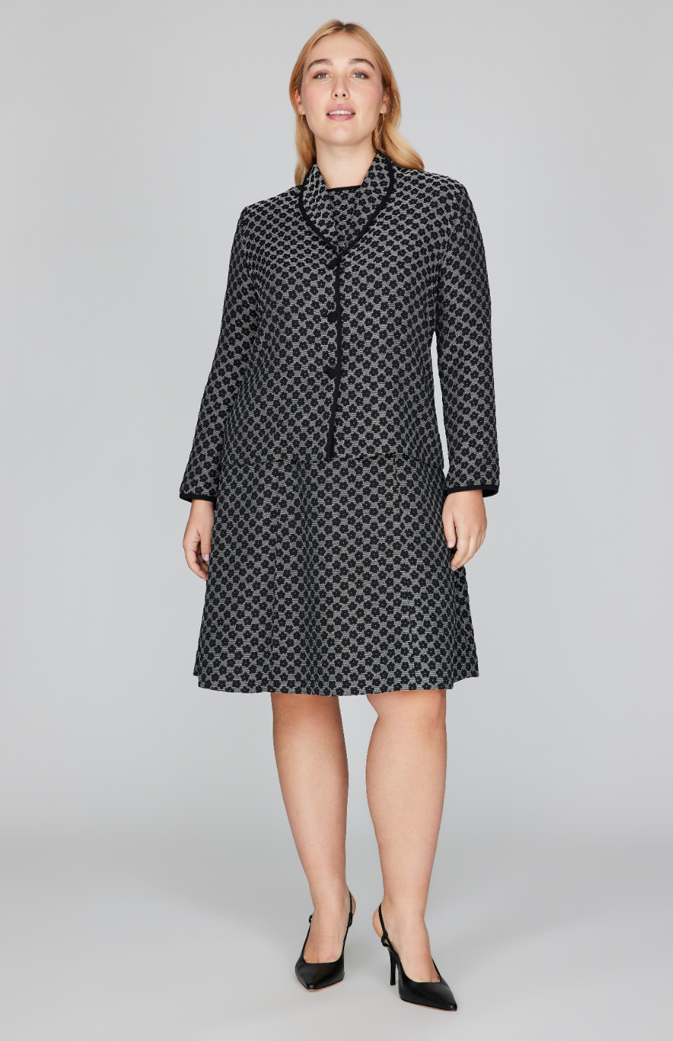 Textured Floral Jacquard Sleeveless Fit &amp; Flare Dress