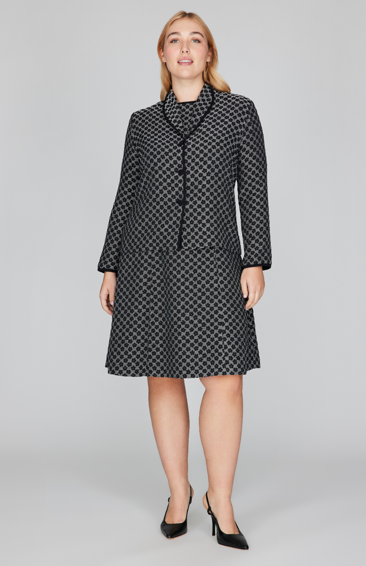 Textured Floral Jacquard Sleeveless Fit &amp; Flare Dress