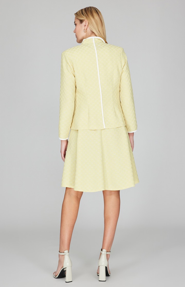 Textured Floral Jacquard Wing Collar Jacket
