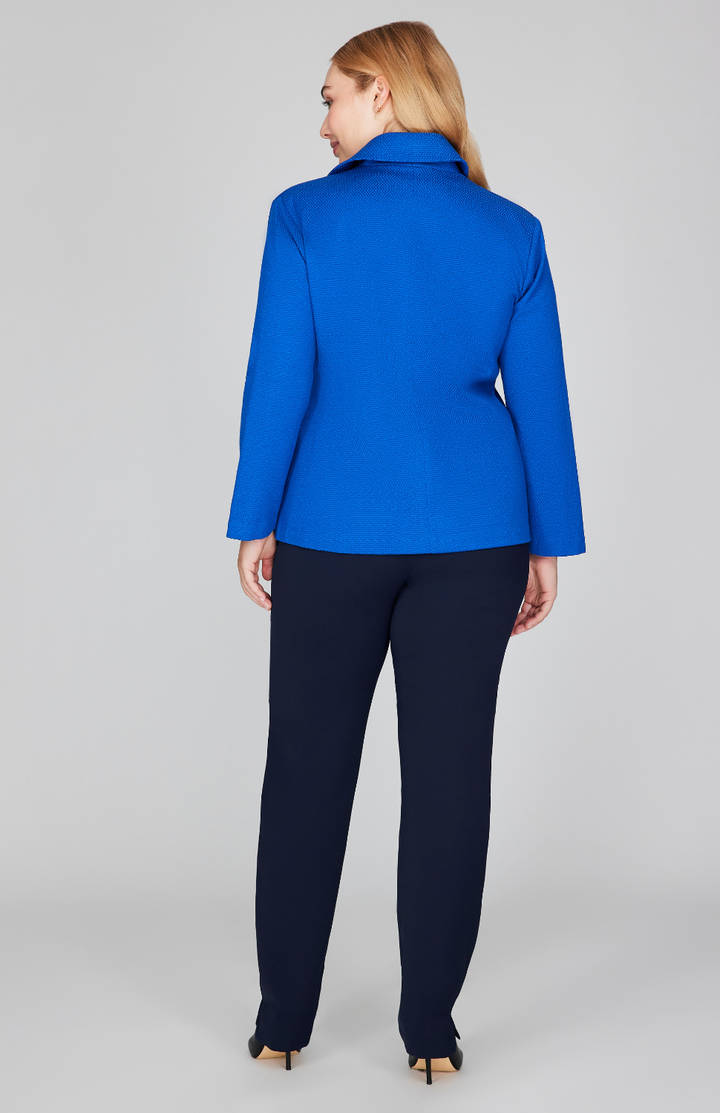 Pique Zip Front Collared Jacket