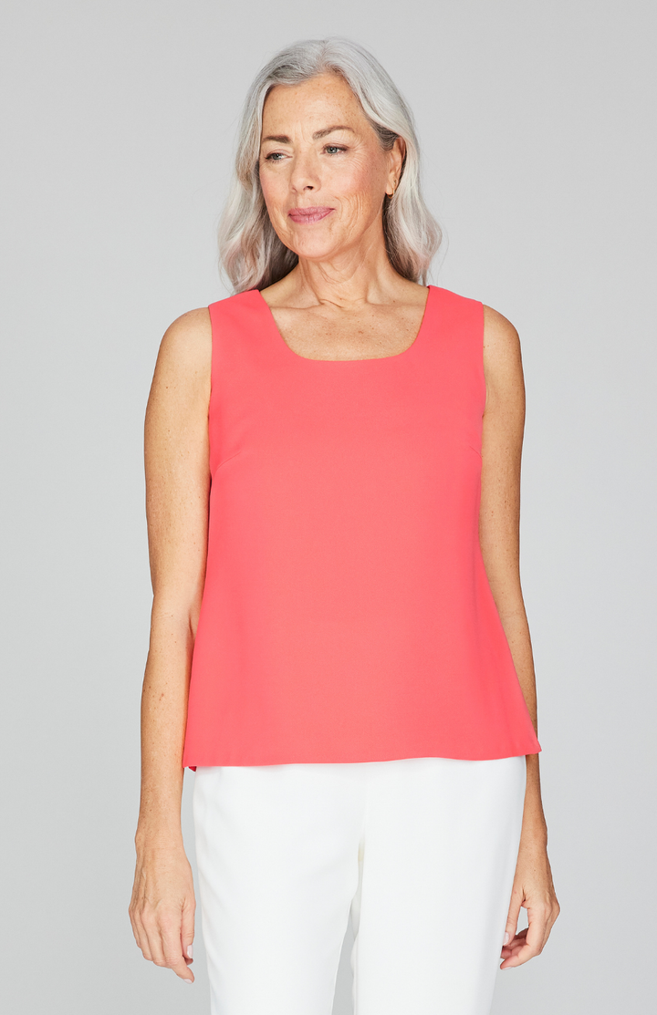 Lustrous Crepe Scoop Neck Tank