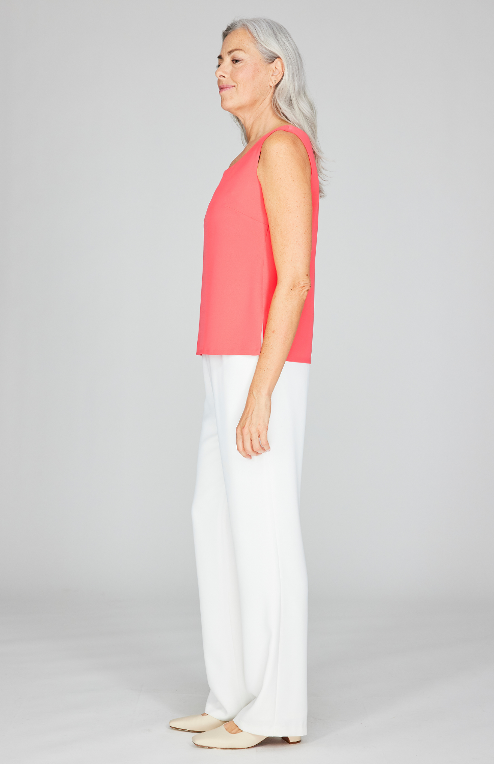 Lustrous Crepe Scoop Neck Tank