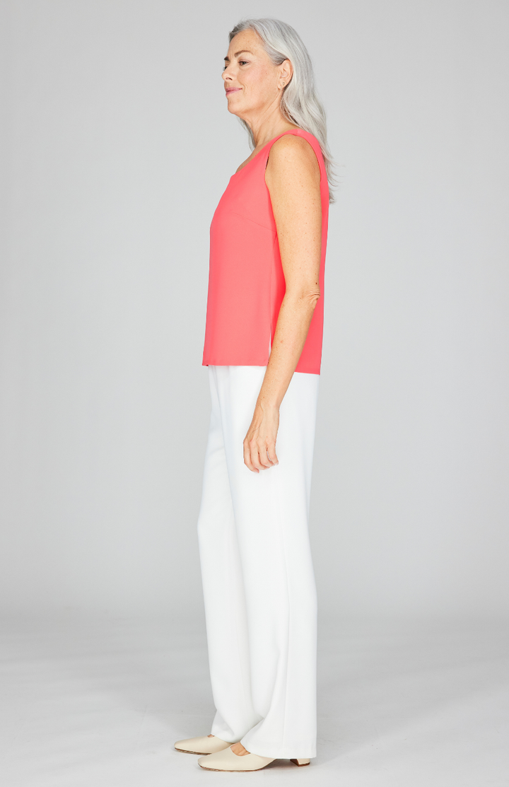 Lustrous Crepe Scoop Neck Tank