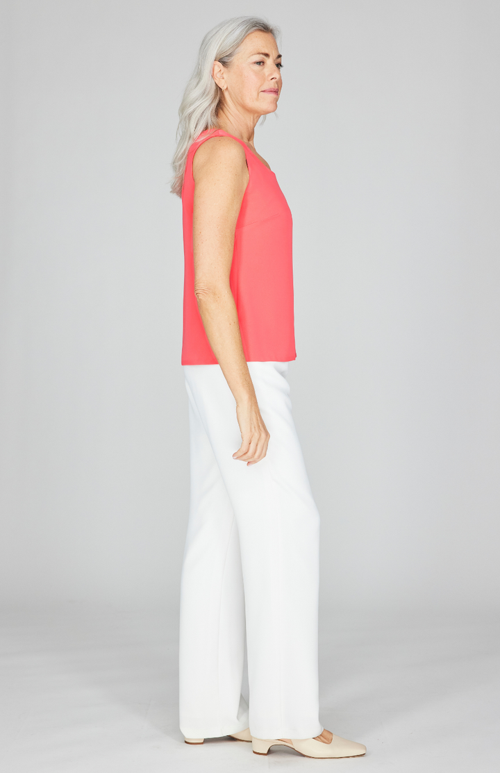 Lustrous Crepe Scoop Neck Tank