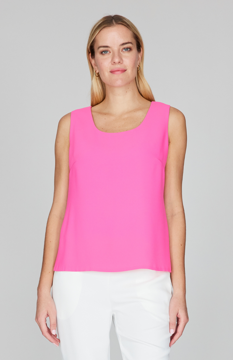 Lustrous Crepe Scoop Neck Tank