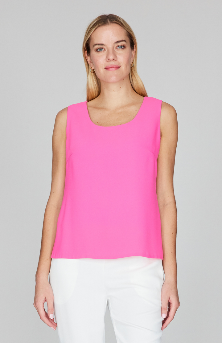 Lustrous Crepe Scoop Neck Tank
