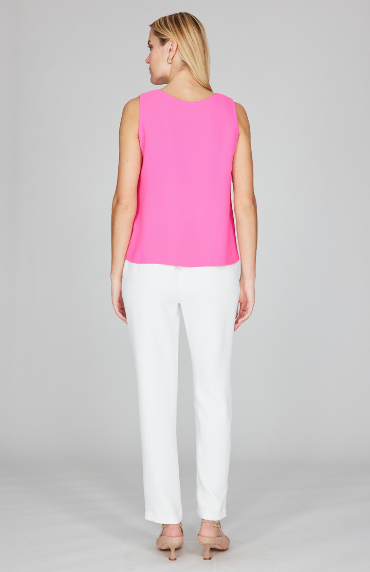 Lustrous Crepe Narrow Crop Pant w/ Pockets