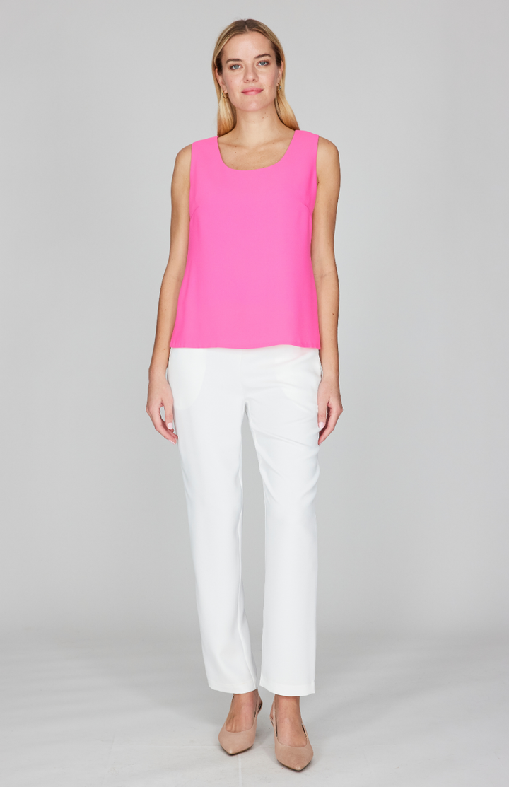 Lustrous Crepe Narrow Crop Pant w/ Pockets
