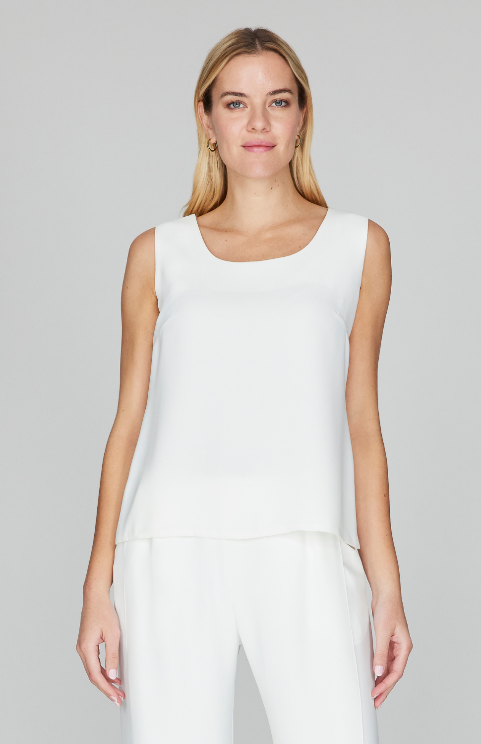 Lustrous Crepe Scoop Neck Tank