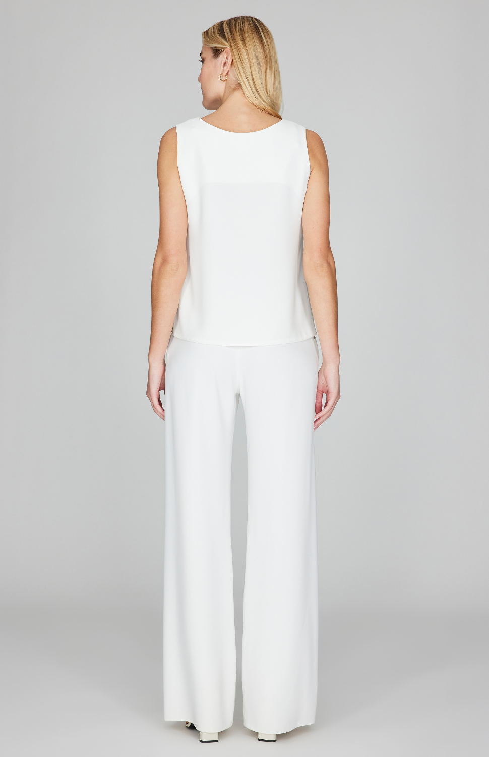 Lustrous Crepe Overlap Pant w/ Back Elastic