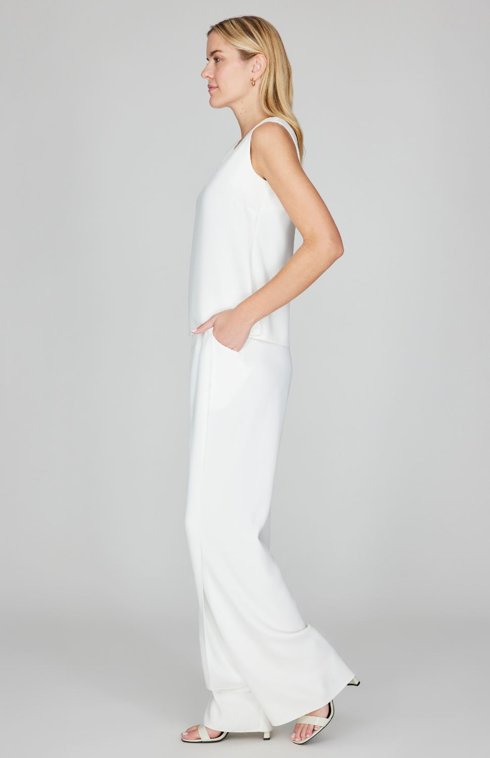 Lustrous Crepe Scoop Neck Tank