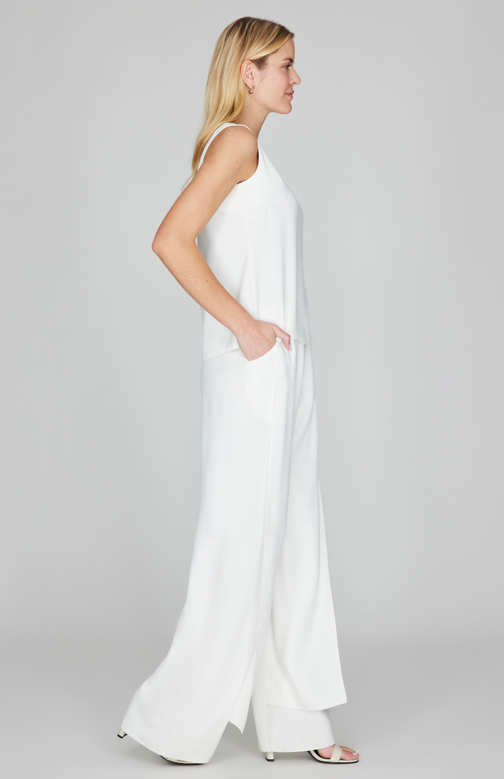 Lustrous Crepe Scoop Neck Tank