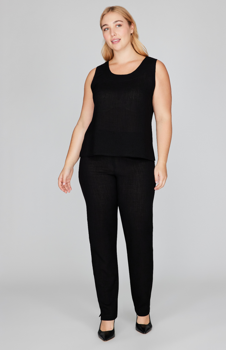 Microlinen Essential Narrow Leg Pant w/Flat Front &amp; Back Elastic