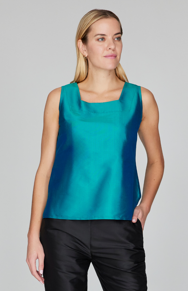 Silk Shantung Square Neck Camisole