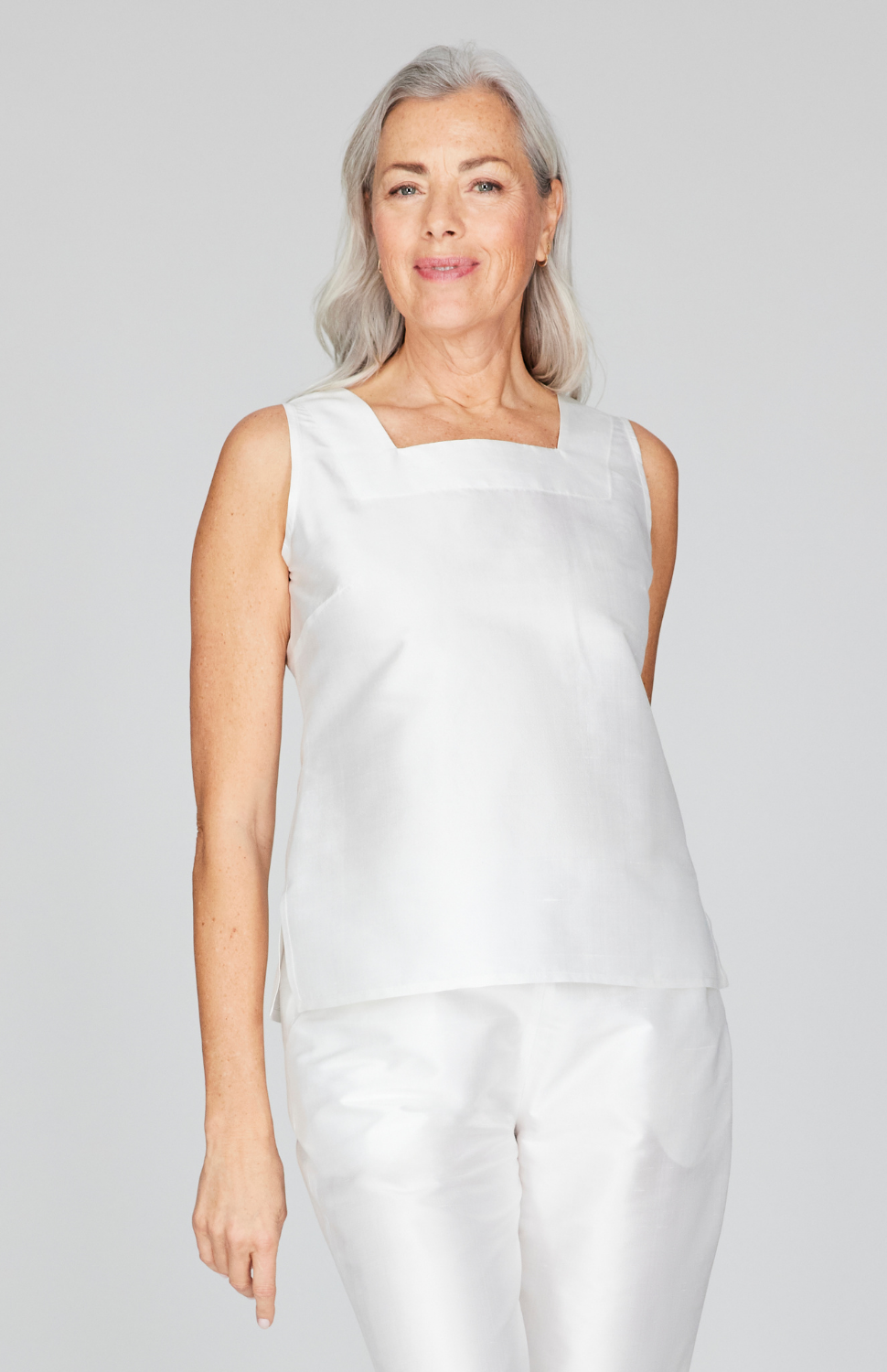 Silk Shantung Square Neck Camisole