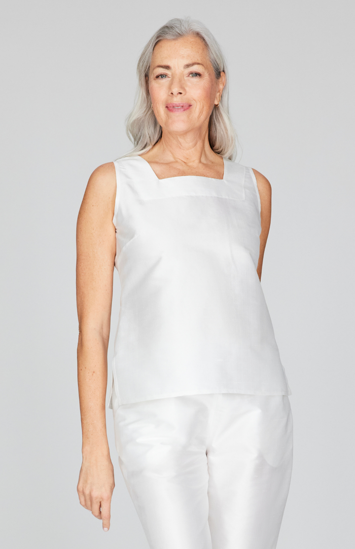 Silk Shantung Square Neck Camisole