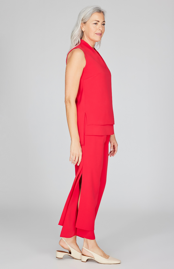 Lustrous Crepe Double Layer Pant