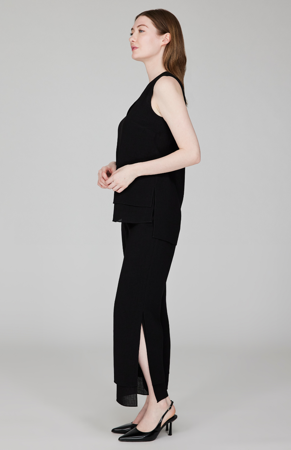 Microlinen Double Layer V Neck Tank