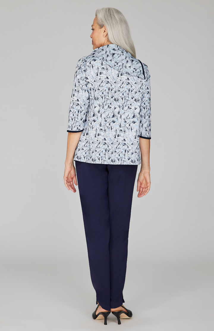 Expressionist Stretch Jacquard Oversized Collar Tunic