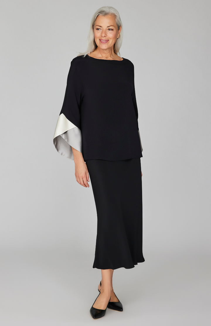 Long Silk Bias Skirt