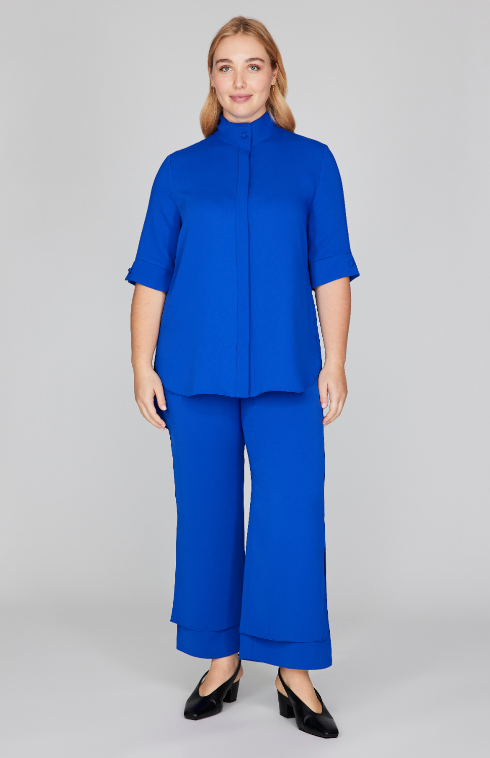 Lustrous Crepe Double Layer Pant