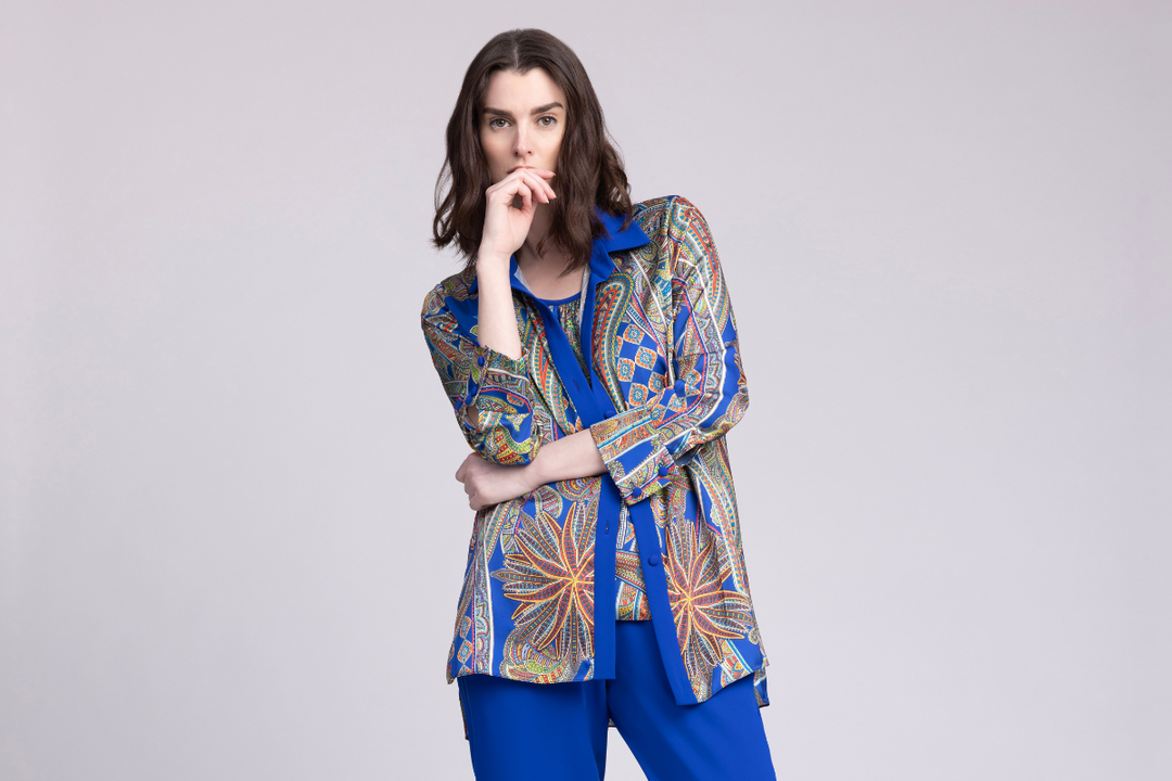 Emmelle Design Double Layered V Neck Slit Sleeve Top